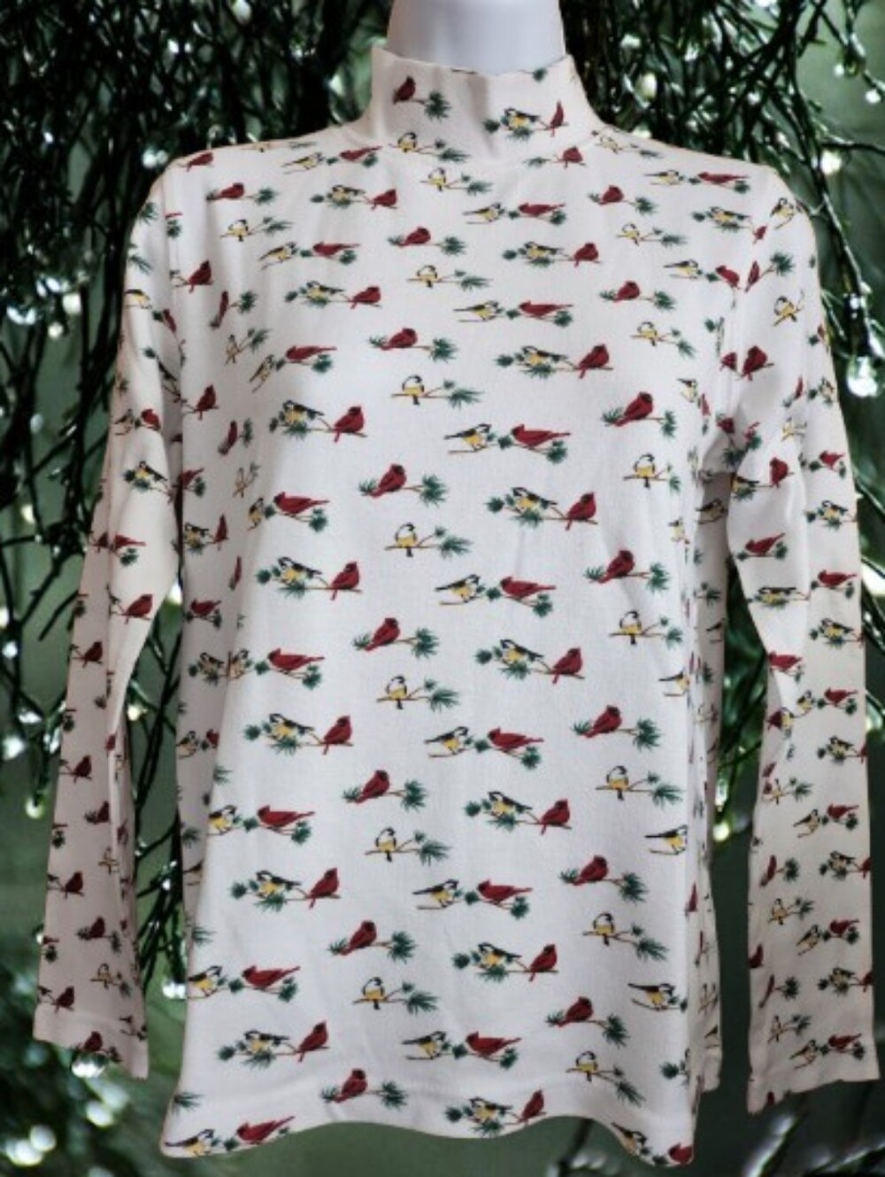 Baxter & Wells Mokneck Top with Bird Print Size S